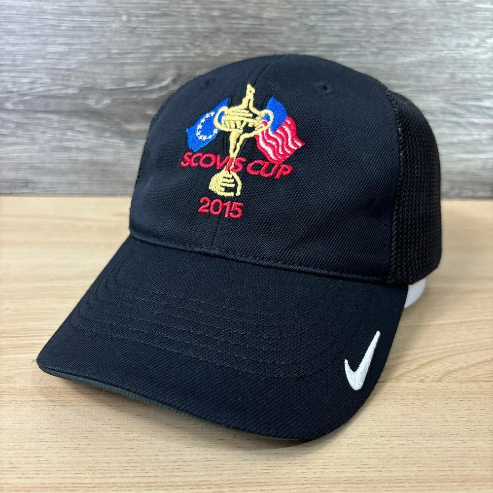 Scovis Cup‎ Hat Cap Fitted M/L Black Nike Golf Performance 2015